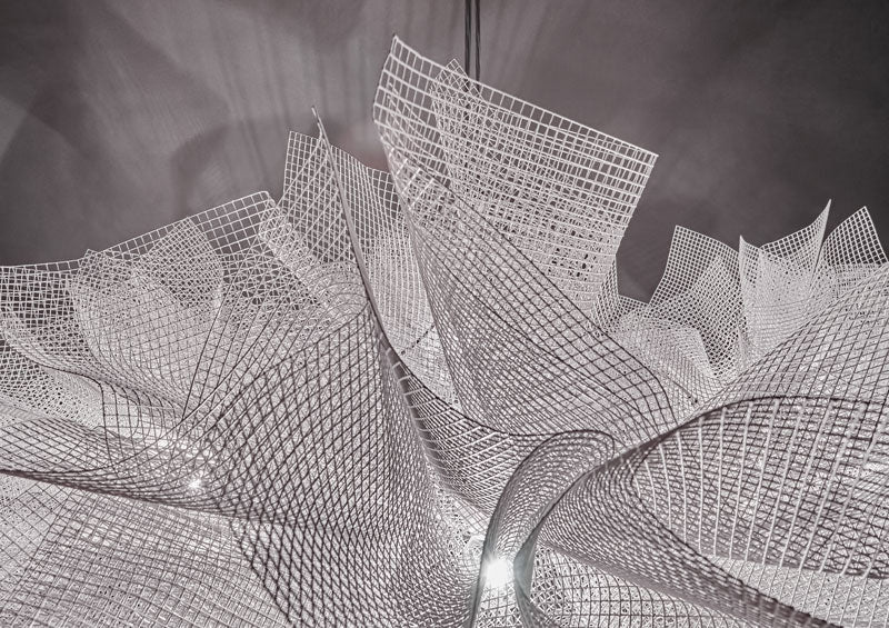 White Modern organic hanging chandelier