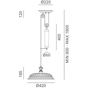 Anita Pendant Lamp 061.12.OC by Il Fanale