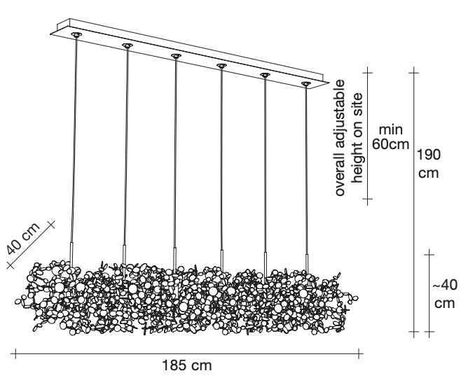 Argent Linear Suspension by Terzani