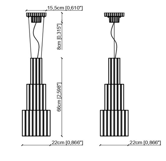 Metra C2830| C2831| C2832 Pendant Lamp by Ferroluce