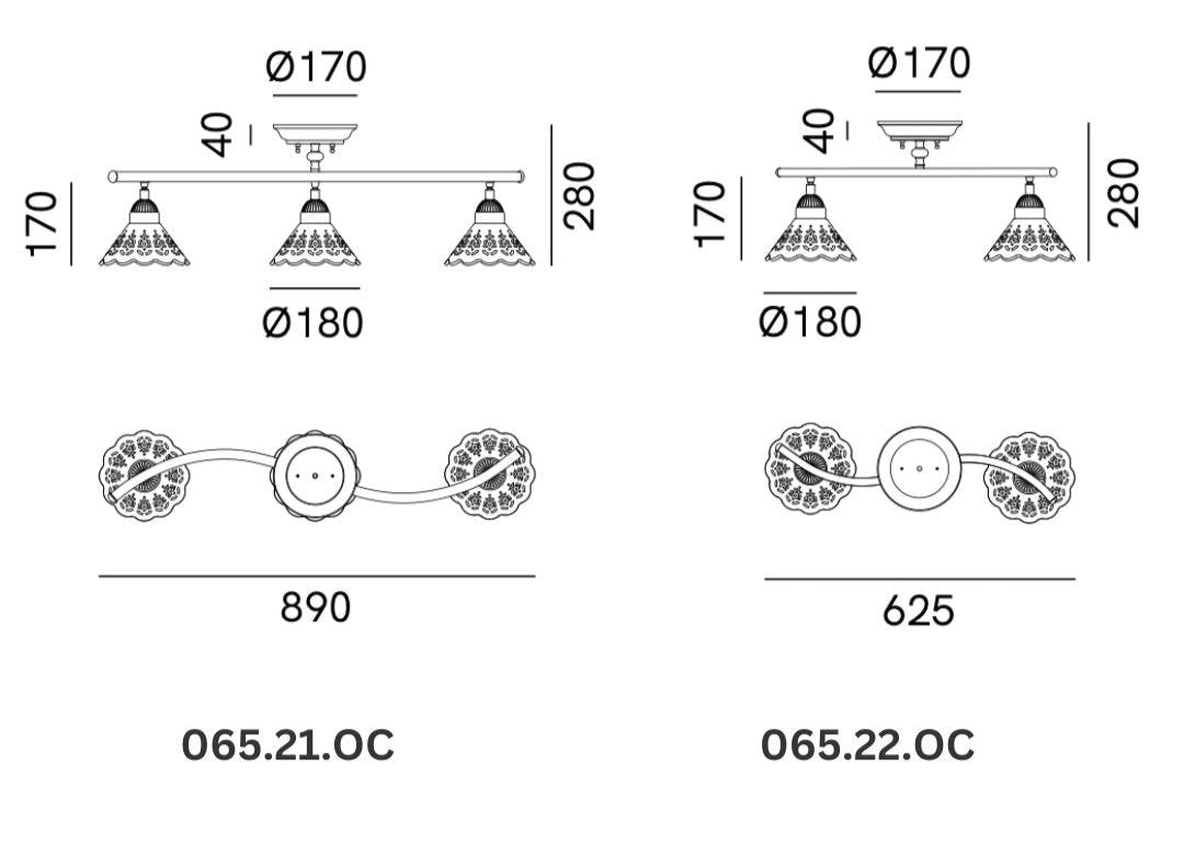 Fior Di Pizzo 065.21 / .22 Ceiling Lamps by IL Fanale