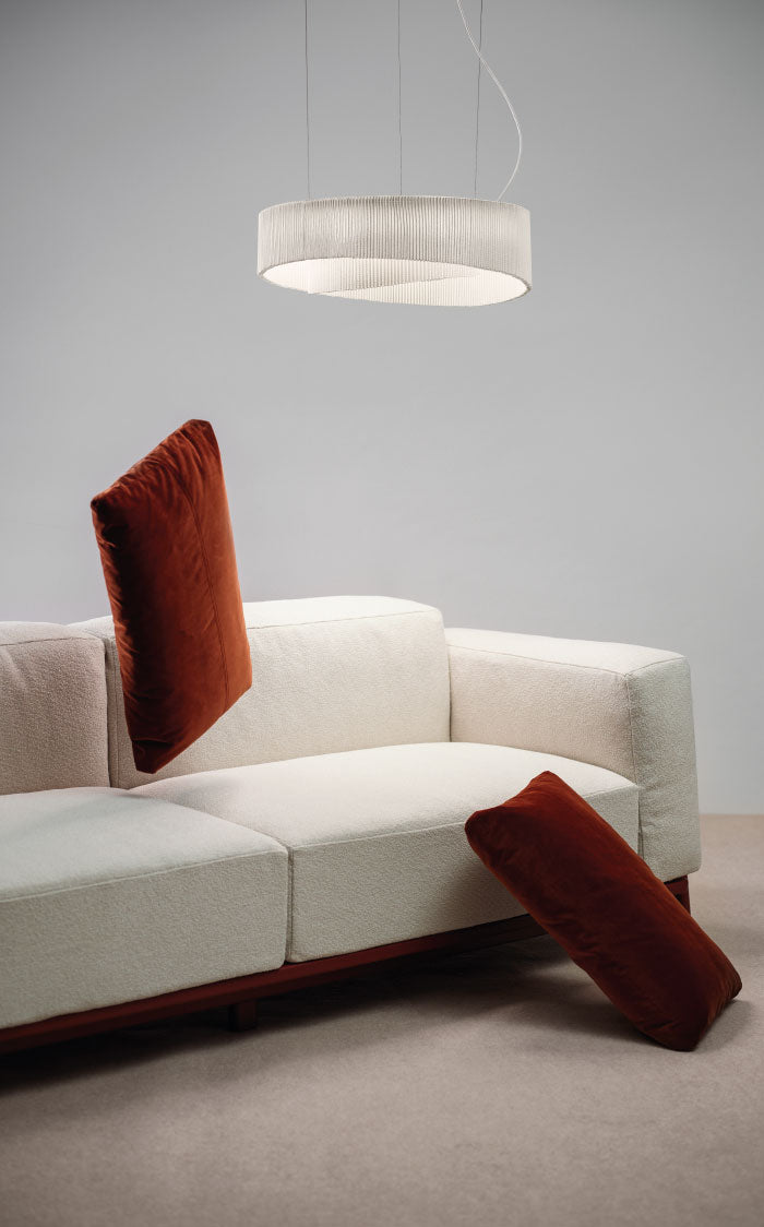 Elegant Anel Pendant Lamp with circular handcrafted design and soft diffused lighting, created by A Emotional Light.
