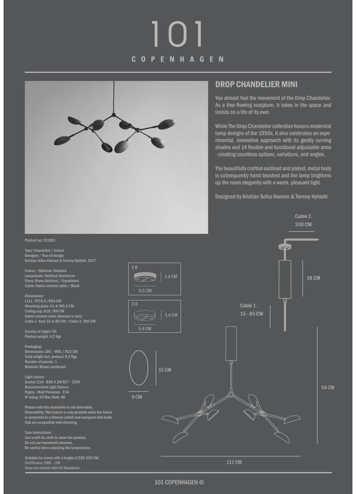 Drop Chandelier Mini by 101 Copenhagen