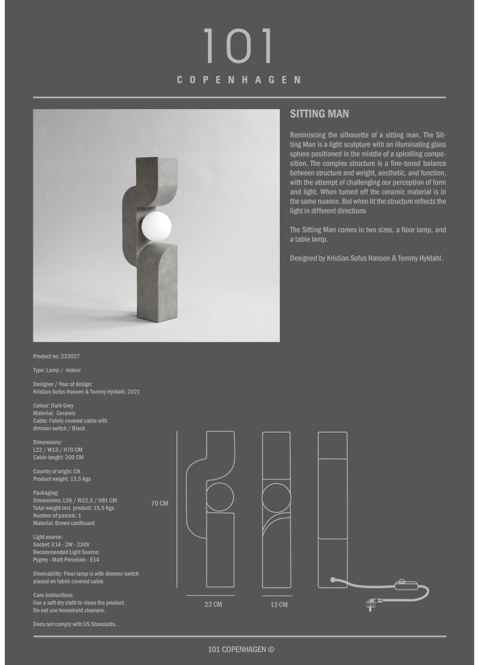 Sitting Man Table Lamp by 101 Copenhagen