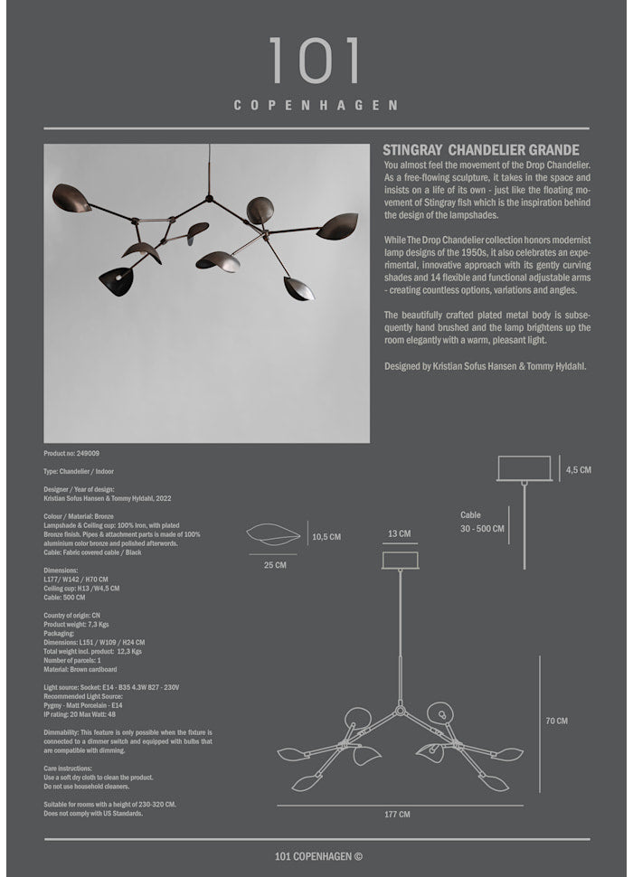 Stingray Grande Chandelier (5m) by 101 Copenhagen