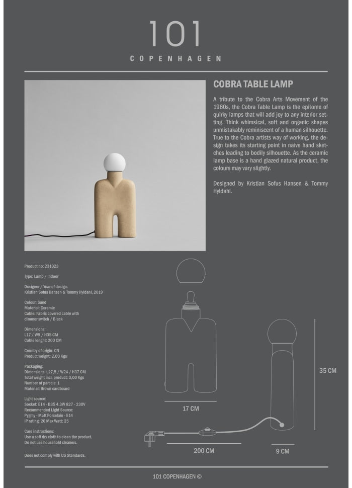 Cobra Table Lamp by 101 Copenhagen