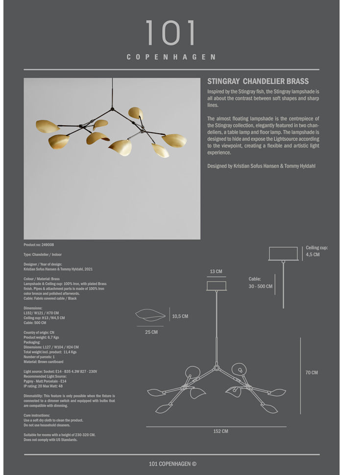 Stingray Chandelier by 101 Copenhagen
