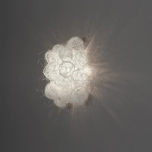 Blum Wall Lamp by A Emotional Light – handmade white steel-thread wall lamp with elegant sculptural design for modern creative interiors.