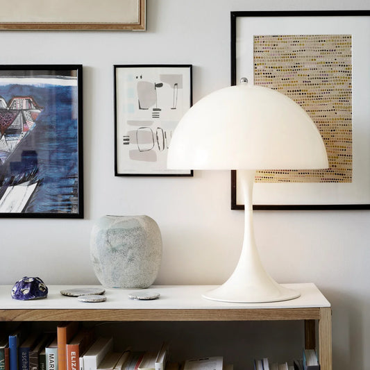 Panthella 400 Table Lamp by Louis Poulsen with iconic mushroom-shaped design and soft ambient glow, ideal for stylish modern interiors.