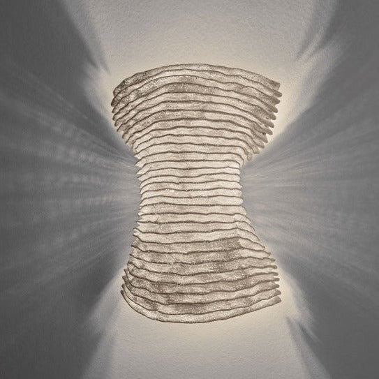 Cors Wall Lamp by Arturo Alvarez for A Emotional Light. Sculptural wall light made of folded stainless steel mesh, inspired by the sinuous feminine form.