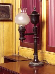 Classic Argand lamp with antique finish – "Vintage Argand lamp design showcasing elegant 18th-century oil lighting."