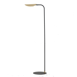 Ficus Floor Lamp by Aromas Del Campo with matte black steel frame and brass shade – a stylish modern floor lamp for luxury interiors.