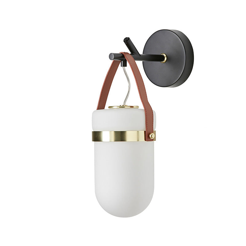 Almon Wall Lamp by Aromas Del Campo – elegant wall lamp with leather, steel, and glass materials, offering warm light and modern designer aesthetics.
