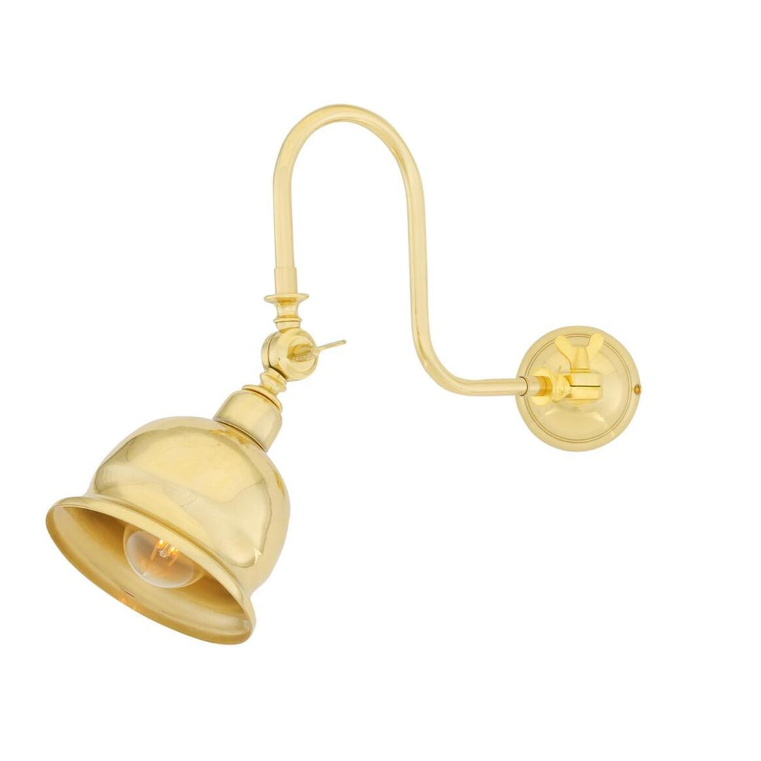 Apia Vintage Picture Light Wall Lamp by Mullan Lighting in a classic brass finish, designed to illuminate artwork, mirrors, and interior details