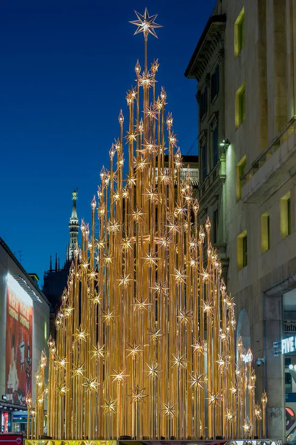 The Alchemy of Light: Bulgari’s Golden Tree at Piazza San Babila