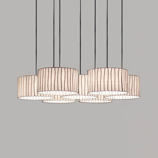 Curvas Composition Small Pendant Lamp by Arturo Álvarez. Elegant glass chandelier, a reinterpretation of the Tiffany technique with irregular, fitted circular pieces.