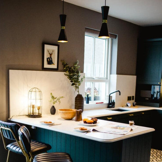 Cairo Pendant Lamp by Mullan Lighting featuring a sleek dome-shaped design, premium metal finish, and modern pendant lighting for stylish interiors