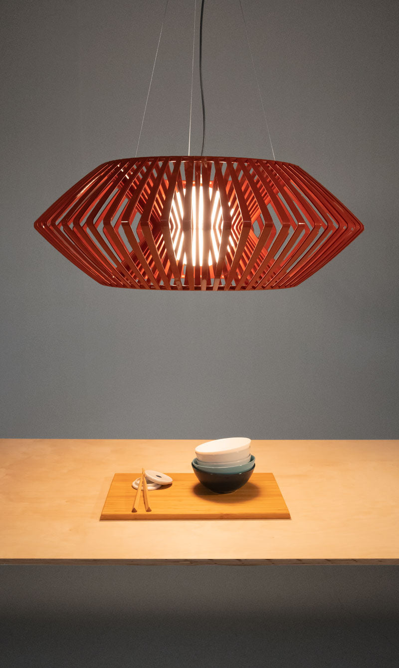 Red Stripes Geometric contemporary light