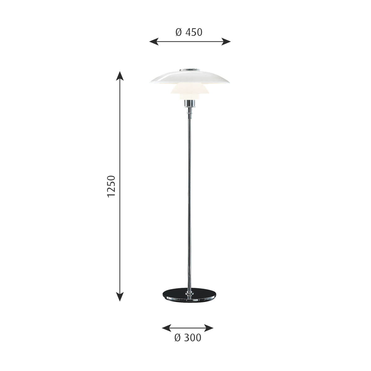 Chrome white Floor Lamp