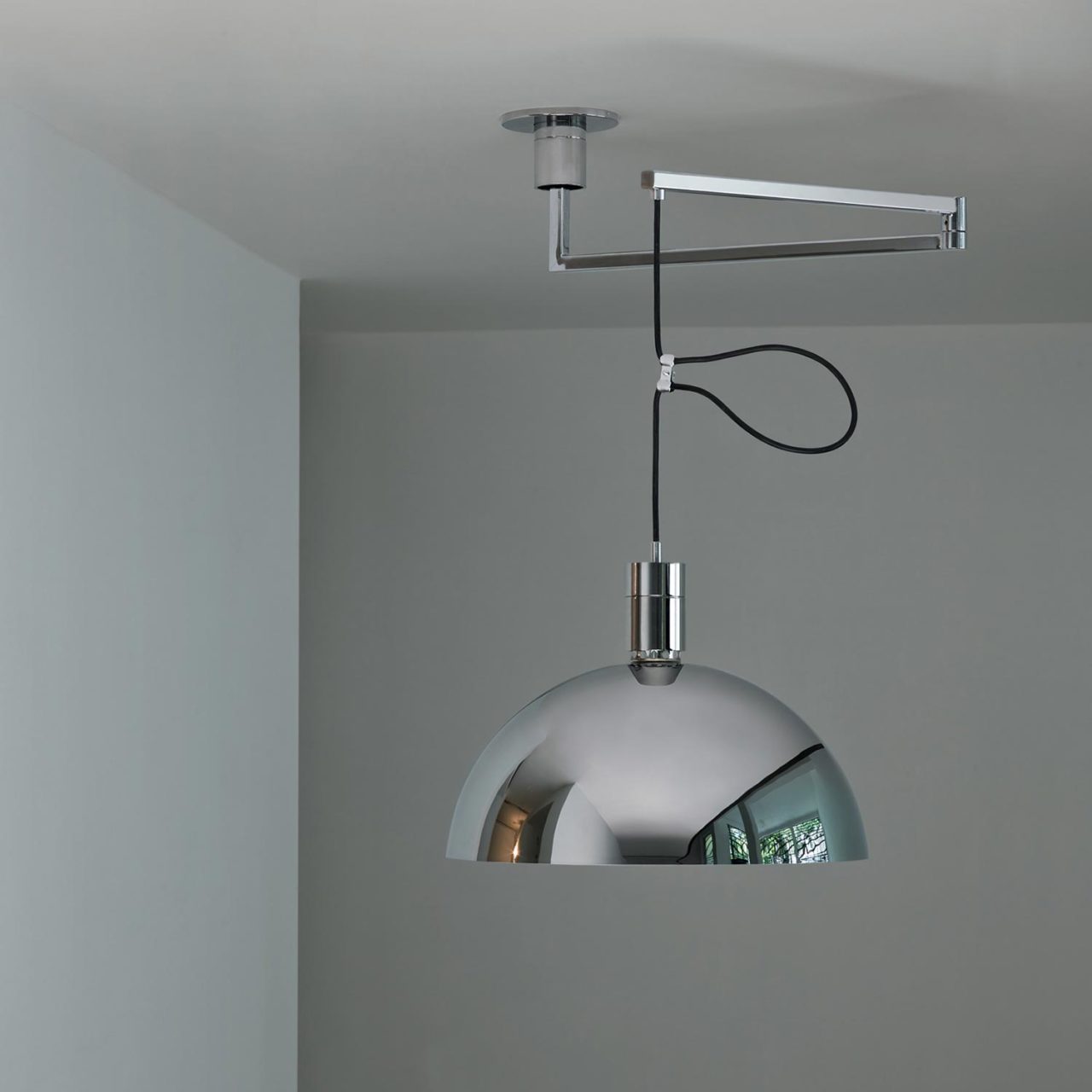 Chrome adjustable hanging light