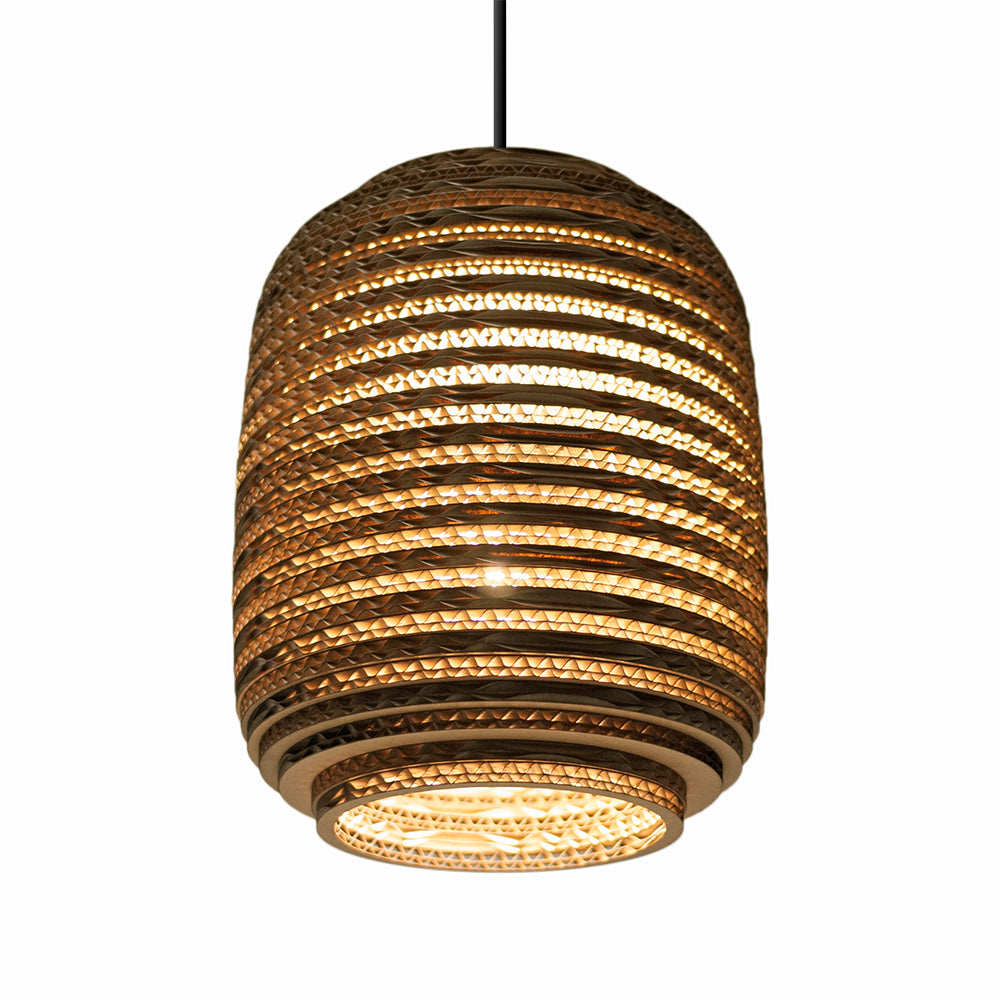 Natural brown Sustainable hanging pendant light by Scraplights, Graypants 