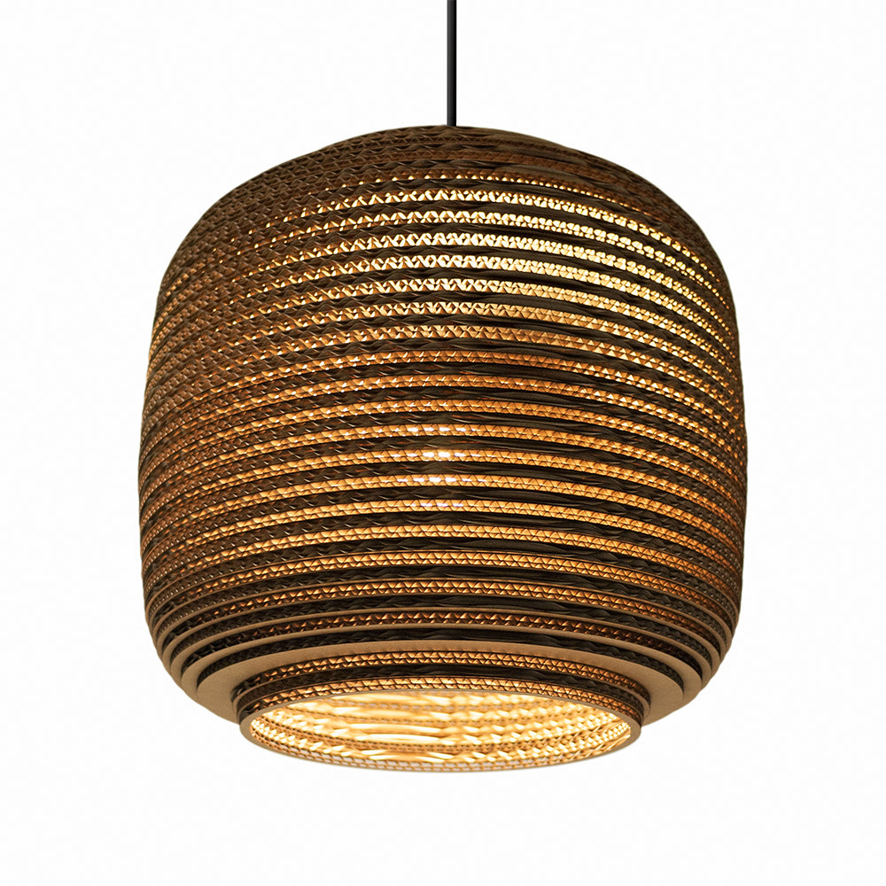 Natural brown Sustainable hanging pendant light by Scraplights, Graypants 