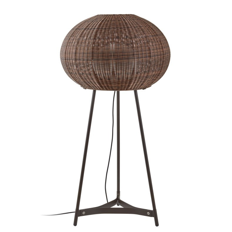 Brown wicker outdoor floor lamp for outdoor 