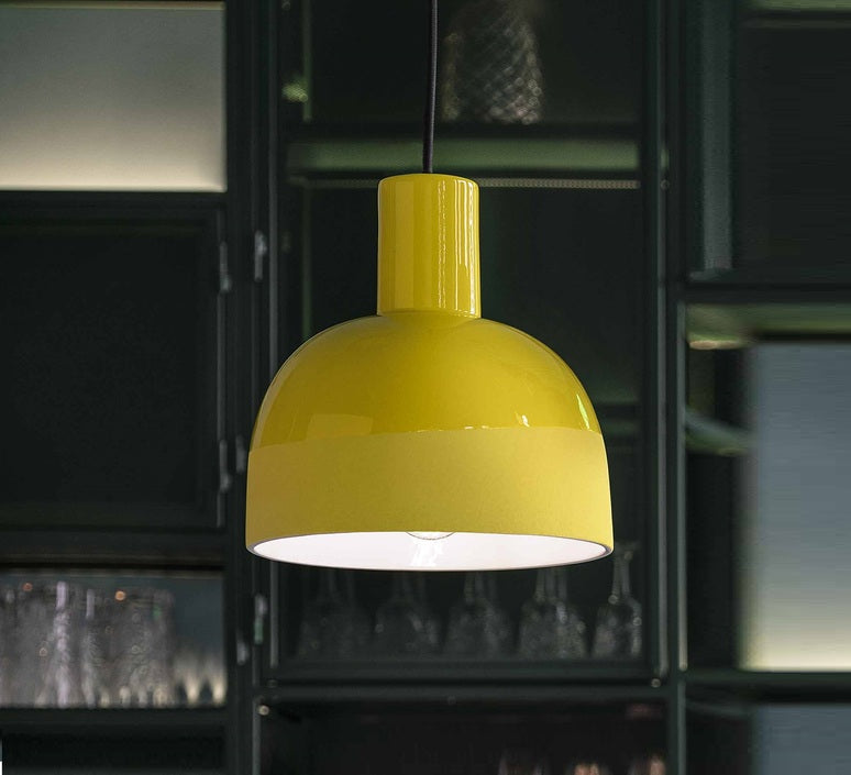 yellow pendant light ceramic 