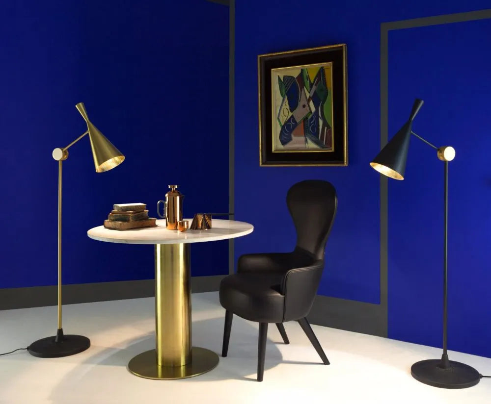 contemporary Style table floor lamps with Indian hammered brass texture