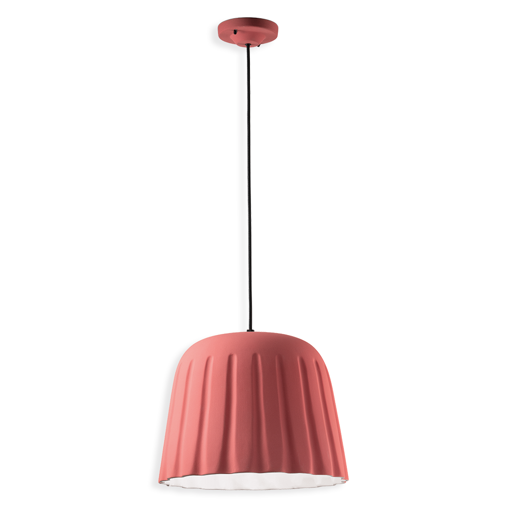 Coral Art deco matt hanging light