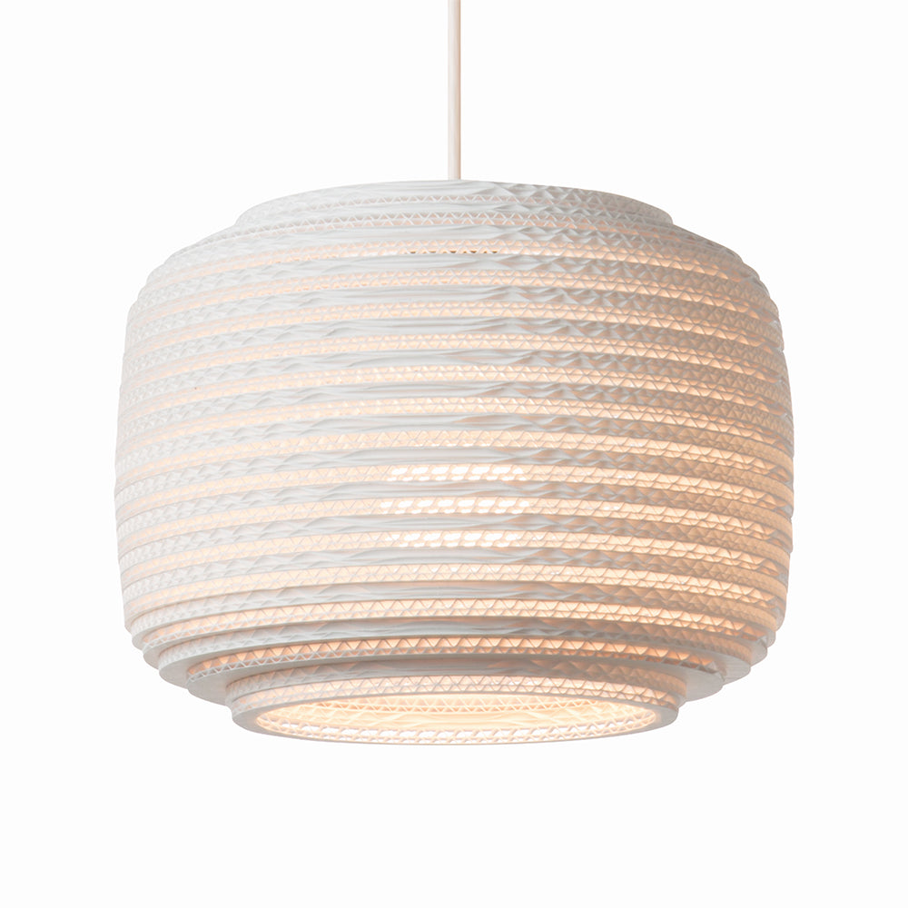 White Sustainable hanging pendant light by Scraplights, Graypants 
