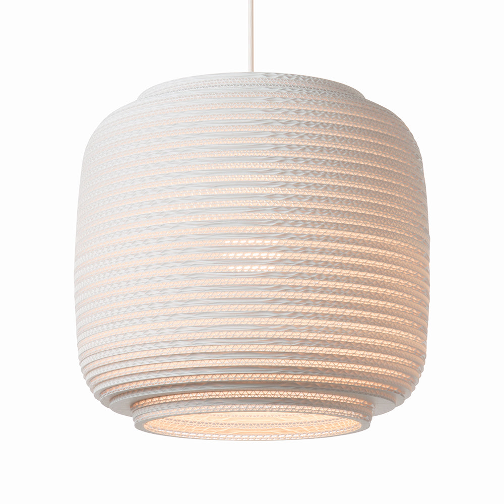 White Sustainable hanging pendant light by Scraplights, Graypants 