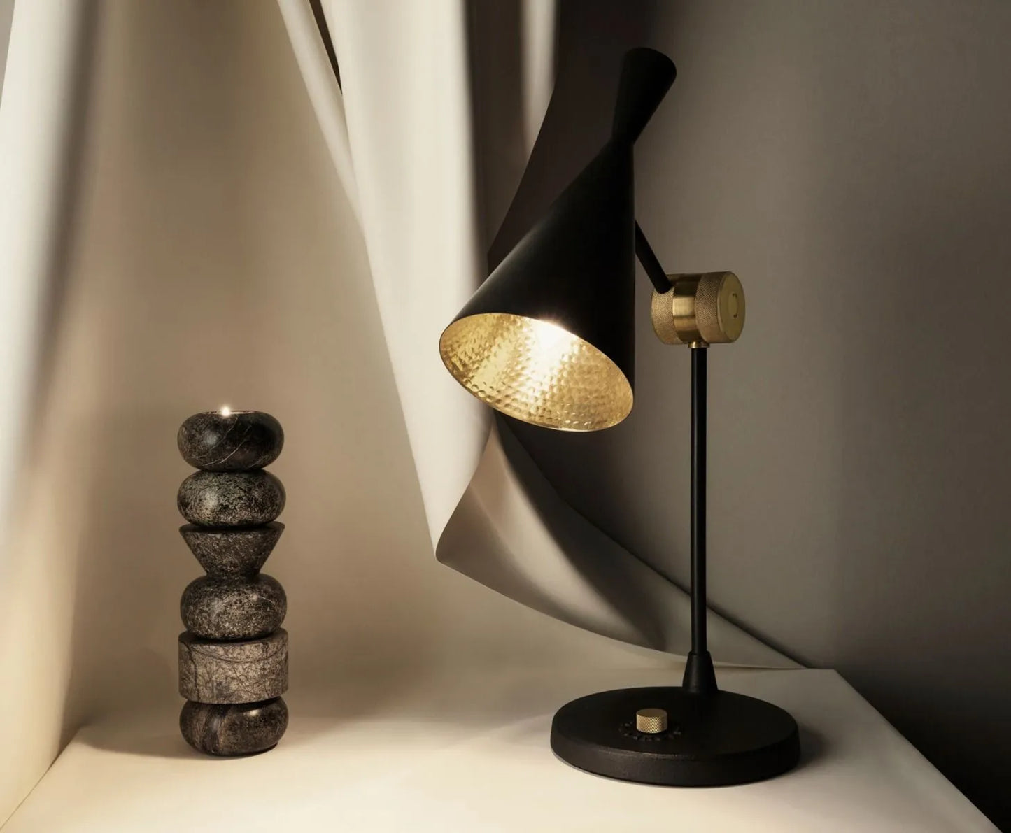 Bedroom Indian touch  Brass table lamp by hand beaten texture