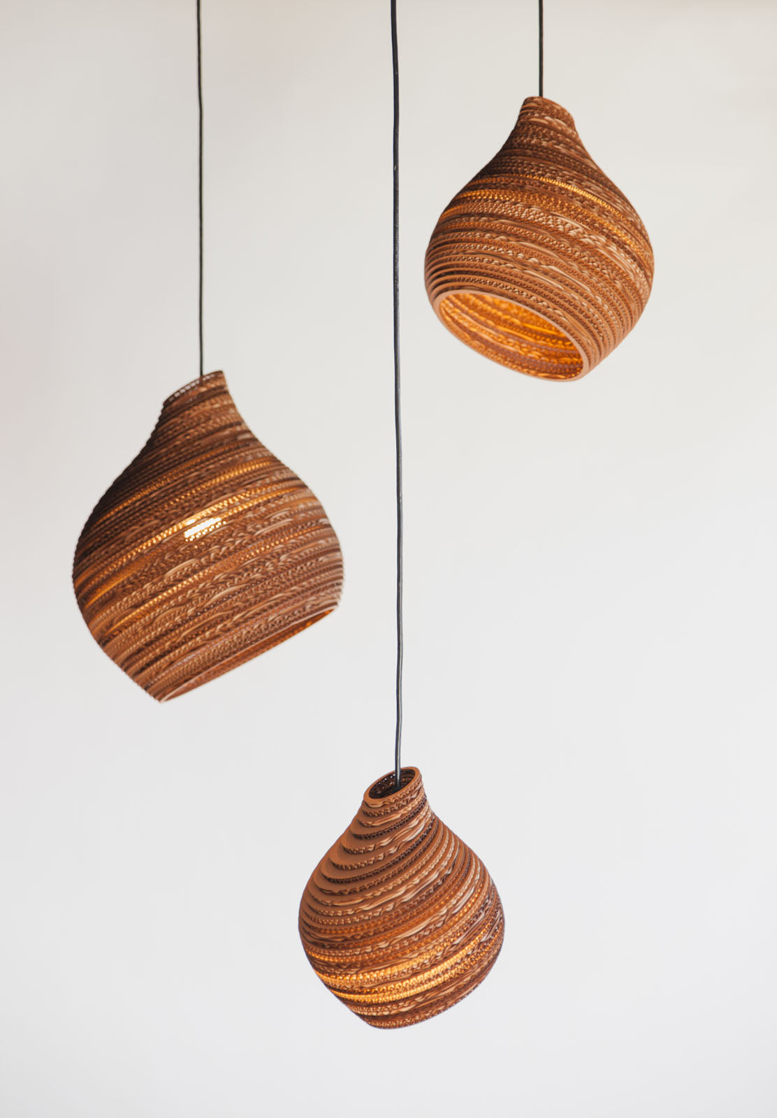 Recycled sustainable Cardboard Lights by Scraplights