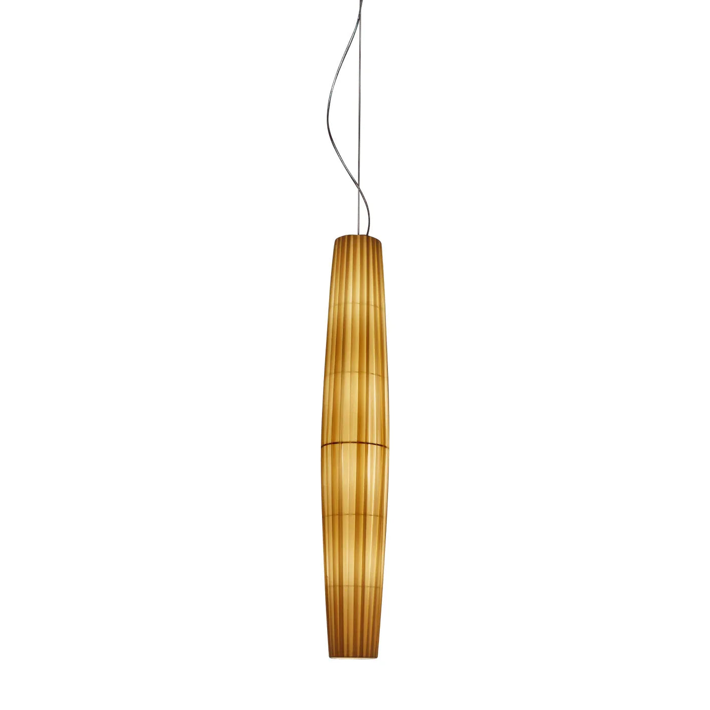 TALL beige fabric CEILING HANGING LAMP