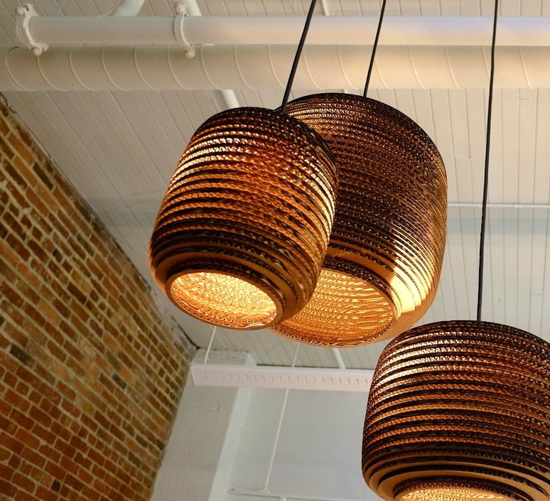 Natural brown Sustainable hanging pendant light by Scraplights, Graypants 