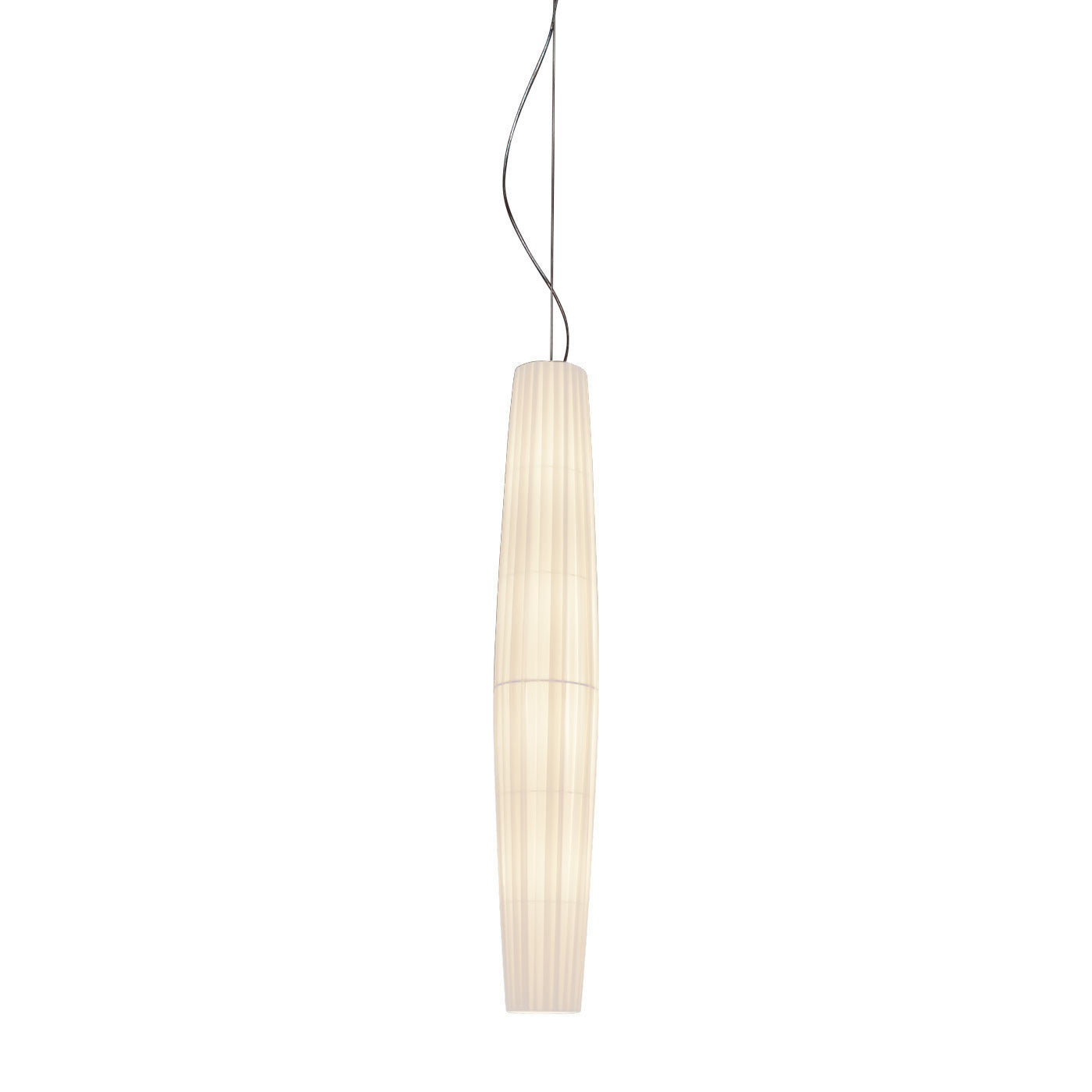 TALL FABRIC CEILING HANGING LAMP