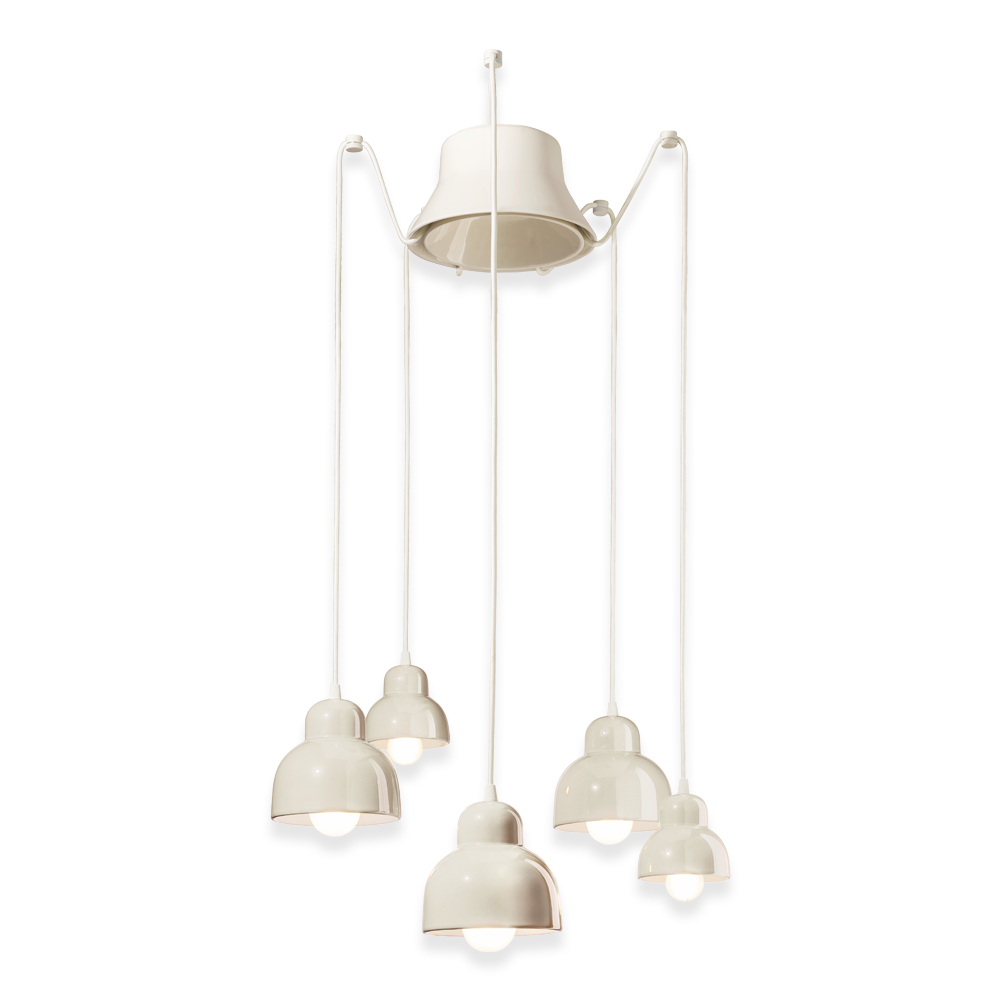 adjustable cluster of White pendant lamps , hanging lights 