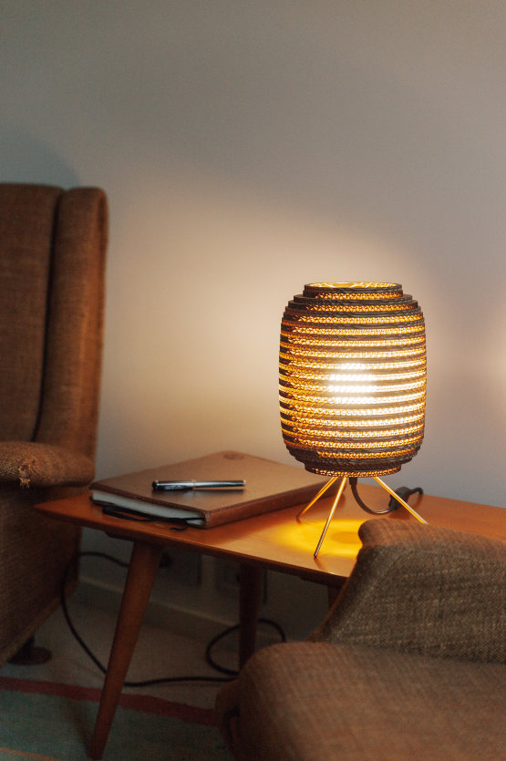 Cardboard table lamp from Graypants