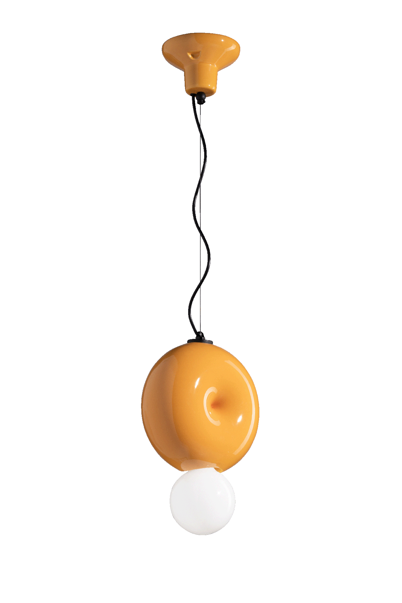 yellow donut shaped hanging light