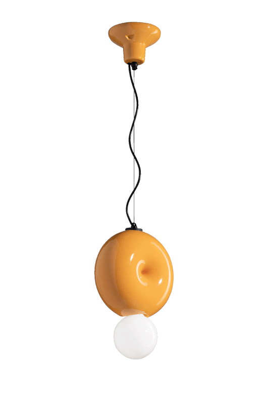 yellow donut shaped hanging light