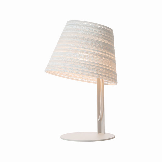  White sustainable table lamp with recycle cardboard 