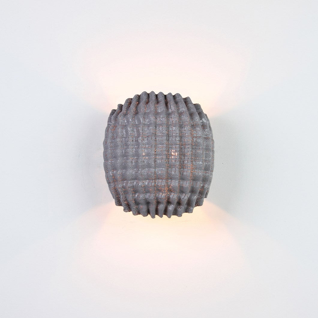Grey organic textured wall lights from Europe 