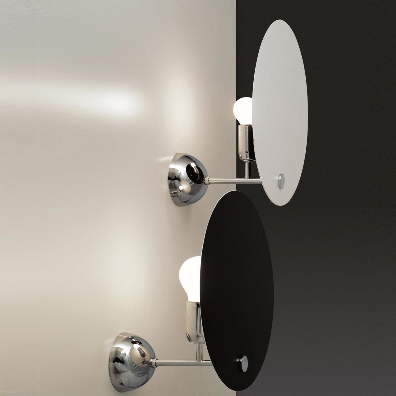 round flat wall light cool