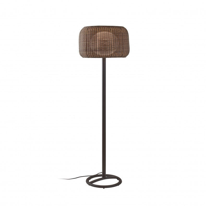 Outdoor wicker floor lamp 