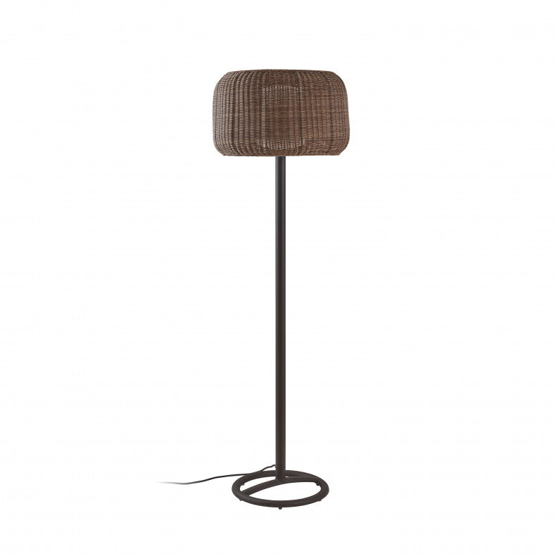 Outdoor wicker floor lamp 