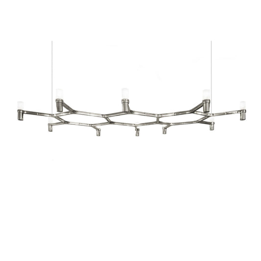 chrome finish office desk hang rail linear pendant light by Nemo 