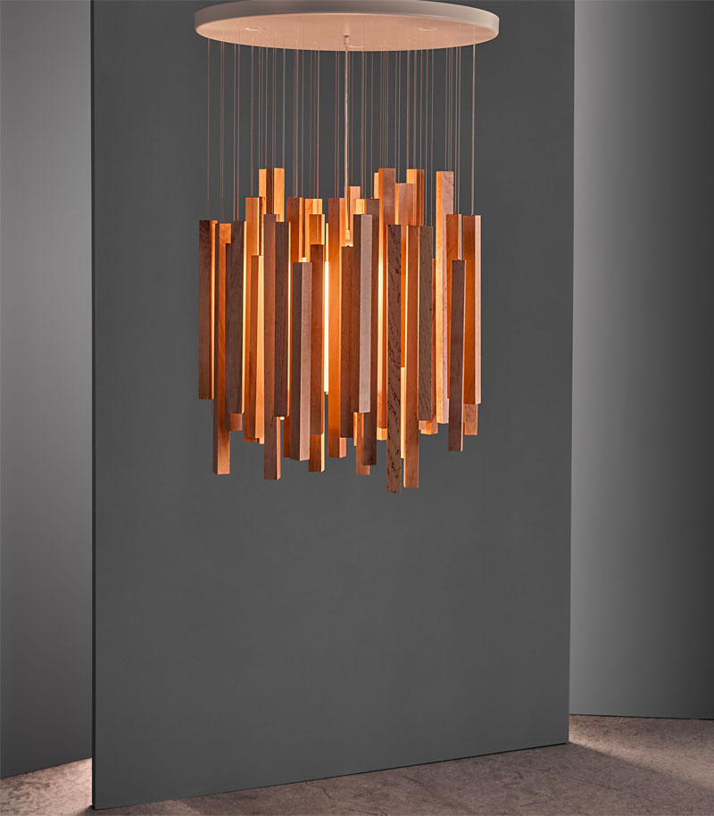 Wooden Pendant chandelier for Office, designer