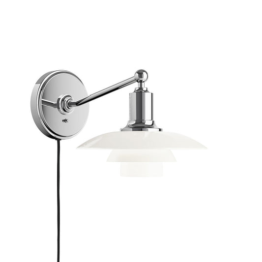 White & chrome wall light by Louis Poulsen  in India