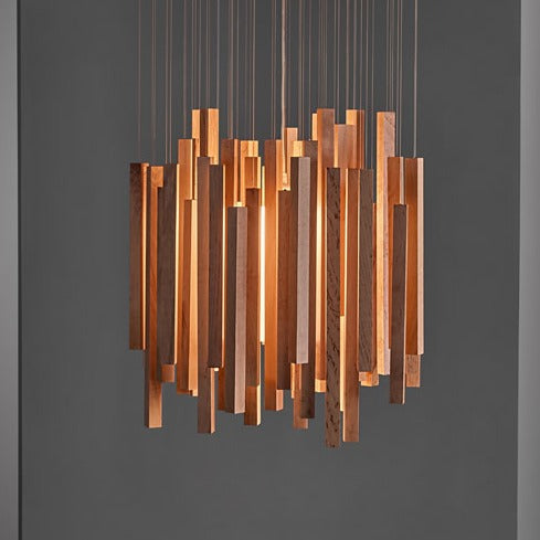 Wooden Pendant chandelier for Office , made in Europe